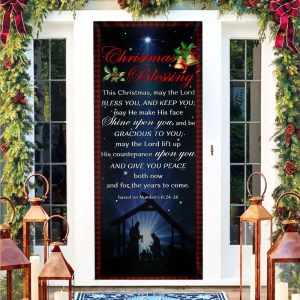 Christmas Blessing Door Cover Front Door Christmas Cover Unique Gifts Doorcover 1