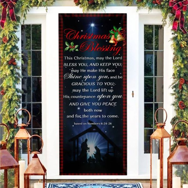 Christmas Blessing Door Cover – Front Door Christmas Cover – Unique Gifts Doorcover