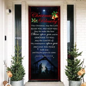 Christmas Blessing Door Cover Front Door Christmas Cover Unique Gifts Doorcover 2