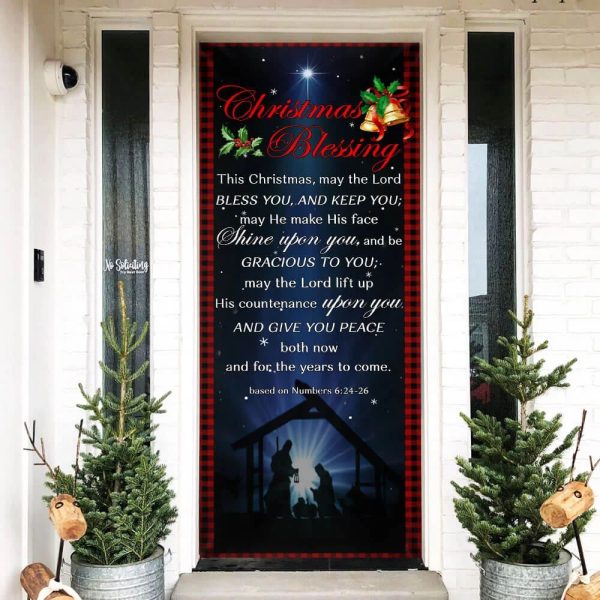 Christmas Blessing Door Cover – Front Door Christmas Cover – Unique Gifts Doorcover