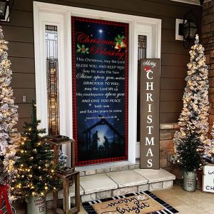 Christmas Blessing Door Cover Front Door Christmas Cover Unique Gifts Doorcover 3