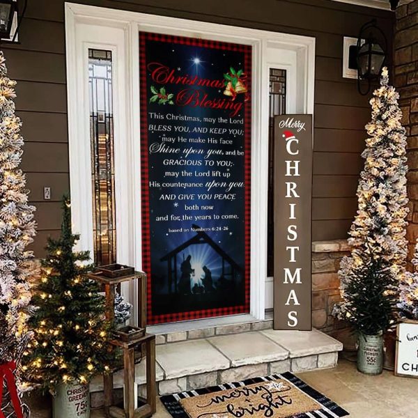 Christmas Blessing Door Cover – Front Door Christmas Cover – Unique Gifts Doorcover