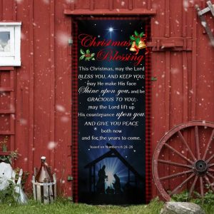 Christmas Blessing Door Cover Front Door Christmas Cover Unique Gifts Doorcover 4