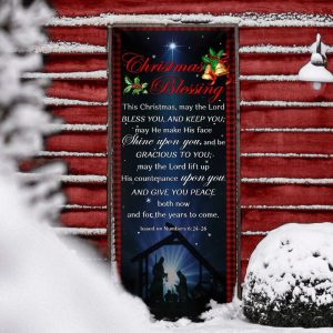 Christmas Blessing Door Cover Front Door Christmas Cover Unique Gifts Doorcover 5