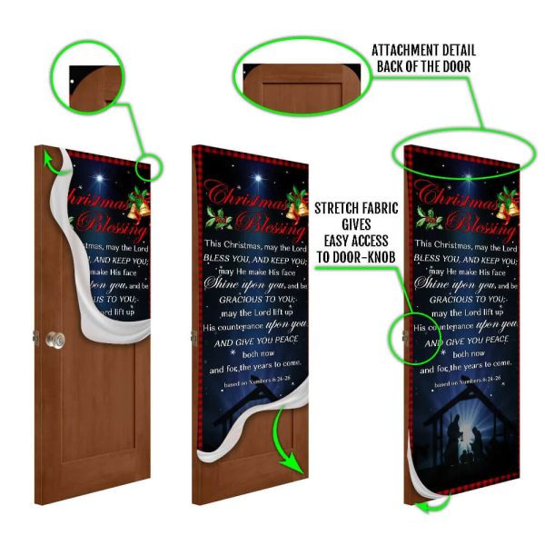 Christmas Blessing Door Cover – Front Door Christmas Cover – Unique Gifts Doorcover