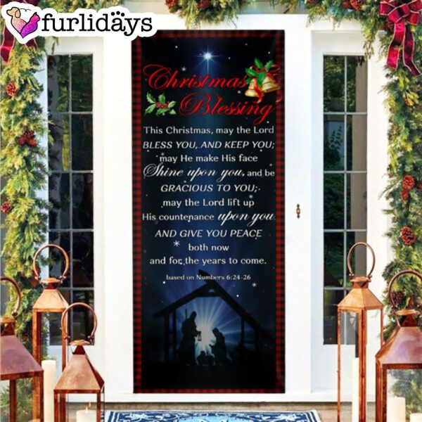 Christmas Blessing Door Cover – Front Door Christmas Cover – Unique Gifts Doorcover