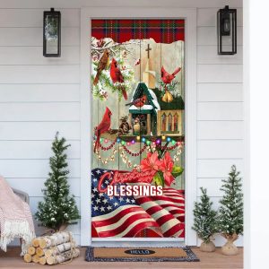 Christmas Blessings Home Door Cover Front Door Christmas Cover Christmas Outdoor Decoration 1