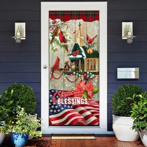 Christmas Blessings Home Door Cover Front Door Christmas Cover Christmas Outdoor Decoration 2