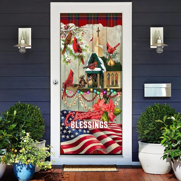 Christmas Blessings Home Door Cover -Front Door Christmas Cover – Christmas Outdoor Decoration