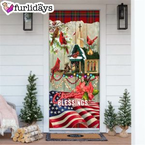 Christmas Blessings Home Door Cover Front Door Christmas Cover Christmas Outdoor Decoration 6