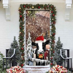 Christmas Cow Door Cover Door Christmas Cover Christmas Outdoor Decoration 4