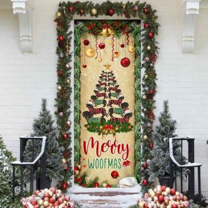 Christmas Dachshunds Tree Door Cover –…