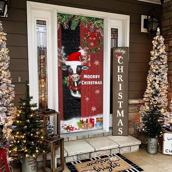 Christmas Farm Door Cover Moorry Christmas – Door Christmas Cover – Christmas Outdoor Decoration – Unique Gifts Doorcover