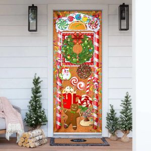 Christmas Ginger Bread Door Cover Door Christmas Cover Christmas Outdoor Decoration Unique Gifts Doorcover 2