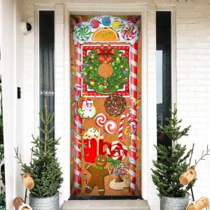 Christmas Ginger Bread Door Cover Door Christmas Cover Christmas Outdoor Decoration Unique Gifts Doorcover 3
