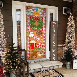 Christmas Ginger Bread Door Cover Door Christmas Cover Christmas Outdoor Decoration Unique Gifts Doorcover 4