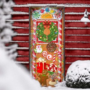 Christmas Ginger Bread Door Cover Door Christmas Cover Christmas Outdoor Decoration Unique Gifts Doorcover 5