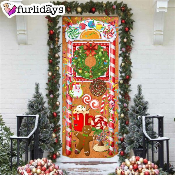 Christmas Ginger Bread Door Cover – Door Christmas Cover – Christmas Outdoor Decoration – Unique Gifts Doorcover