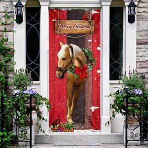 Christmas Horse Door Cover Christmas Horse Decor Christmas Outdoor Decoration Unique Gifts Doorcover 2