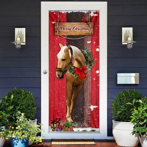 Christmas Horse Door Cover Christmas Horse Decor Christmas Outdoor Decoration Unique Gifts Doorcover 4