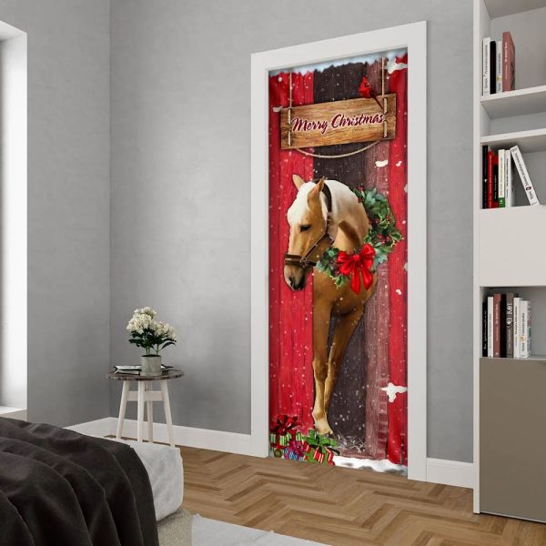 Christmas Horse Door Cover – Christmas Horse Decor – Christmas Outdoor Decoration – Unique Gifts Doorcover