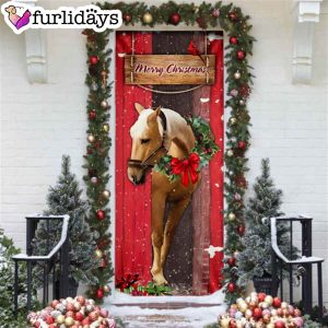 Christmas Horse Door Cover Christmas Horse Decor Christmas Outdoor Decoration Unique Gifts Doorcover 6