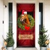 Christmas Horse Door Cover – Merry Christmas Horse In Stable Door Cover – Christmas Outdoor Decoration