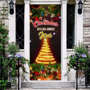 Christmas It s All About Jesus Door Cover Christmas Door Cover Christmas Outdoor Decoration Unique Gifts Doorcover 5