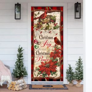 Christmas Joy Christmas Peace Door Cover Christmas Outdoor Decoration Unique Gifts Doorcover 1