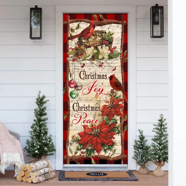 Christmas Joy Christmas Peace Door Cover – Christmas Outdoor Decoration – Unique Gifts Doorcover