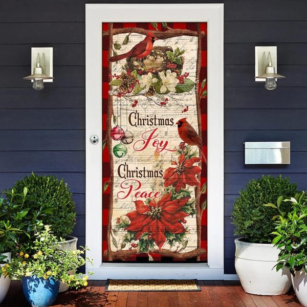 Christmas Joy Christmas Peace Door Cover – Christmas Outdoor Decoration – Unique Gifts Doorcover