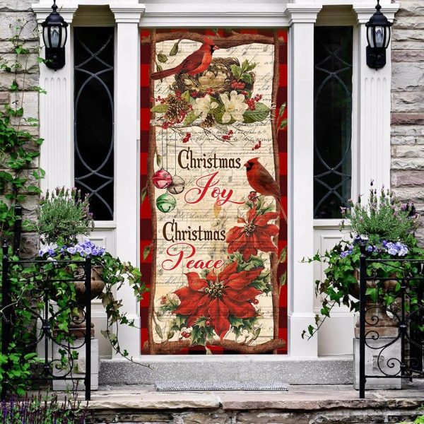 Christmas Joy Christmas Peace Door Cover – Christmas Outdoor Decoration – Unique Gifts Doorcover