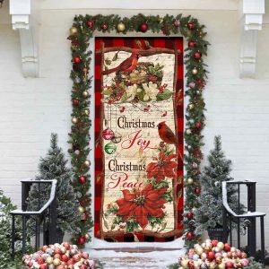 Christmas Joy Christmas Peace Door Cover Christmas Outdoor Decoration Unique Gifts Doorcover 4