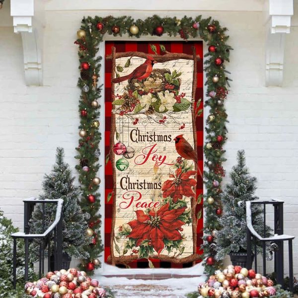 Christmas Joy Christmas Peace Door Cover – Christmas Outdoor Decoration – Unique Gifts Doorcover