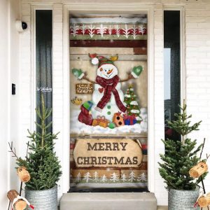 Christmas Snowman Door Cover Door Christmas Cover Christmas Outdoor Decoration Unique Gifts Doorcover 1
