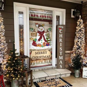 Christmas Snowman Door Cover Door Christmas Cover Christmas Outdoor Decoration Unique Gifts Doorcover 2