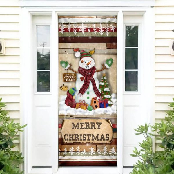 Christmas Snowman Door Cover – Door Christmas Cover – Christmas Outdoor Decoration – Unique Gifts Doorcover