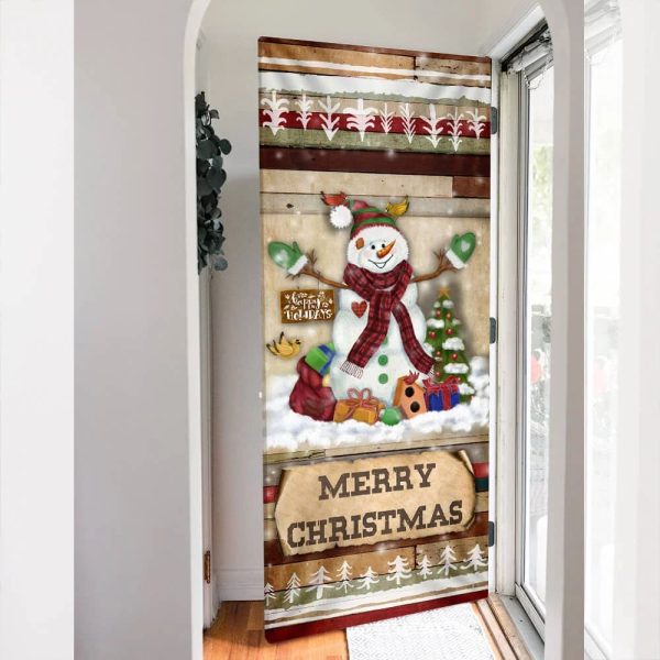 Christmas Snowman Door Cover – Door Christmas Cover – Christmas Outdoor Decoration – Unique Gifts Doorcover