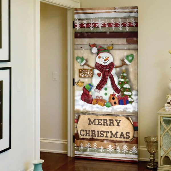 Christmas Snowman Door Cover – Door Christmas Cover – Christmas Outdoor Decoration – Unique Gifts Doorcover