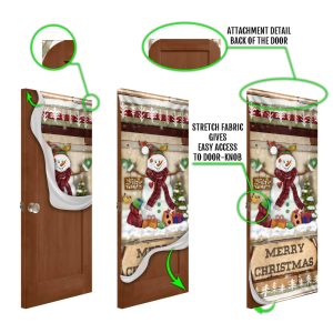 Christmas Snowman Door Cover Door Christmas Cover Christmas Outdoor Decoration Unique Gifts Doorcover 6