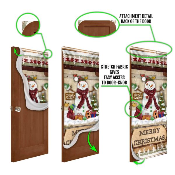 Christmas Snowman Door Cover – Door Christmas Cover – Christmas Outdoor Decoration – Unique Gifts Doorcover