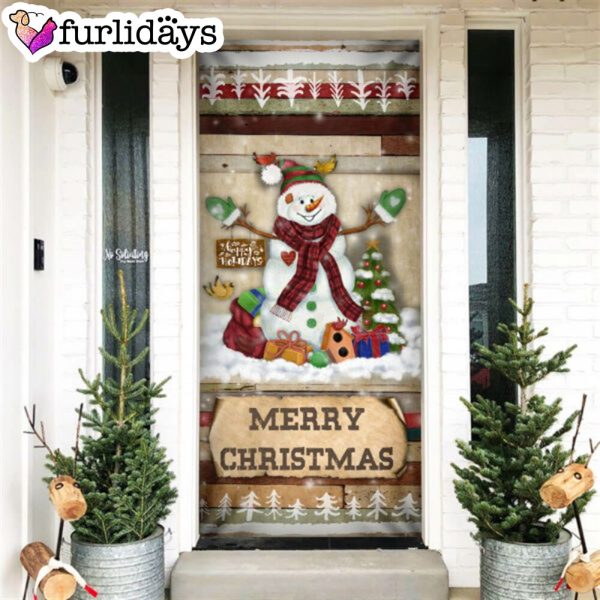 Christmas Snowman Door Cover – Door Christmas Cover – Christmas Outdoor Decoration – Unique Gifts Doorcover