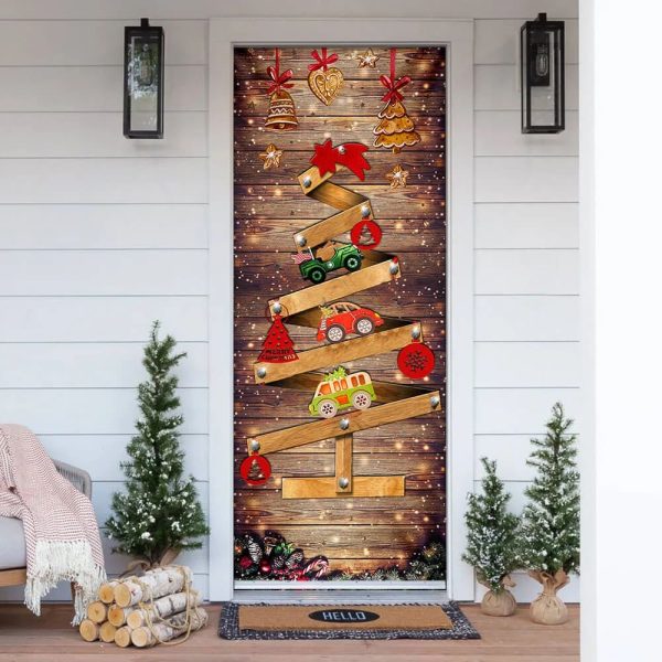 Christmas Tree Door Cover Memories – Door Christmas Cover – Christmas Outdoor Decoration – Unique Gifts Doorcover