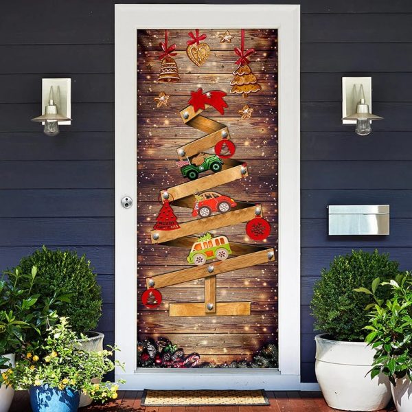 Christmas Tree Door Cover Memories – Door Christmas Cover – Christmas Outdoor Decoration – Unique Gifts Doorcover