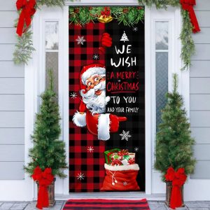 Christmas We Wish You A Merry Christmas To You And Your Family Christmas Outdoor Decoration Unique Gifts Doorcover 1