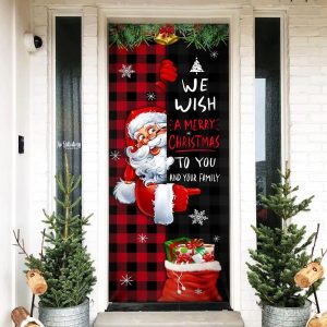 Christmas We Wish You A Merry Christmas To You And Your Family Christmas Outdoor Decoration Unique Gifts Doorcover 2