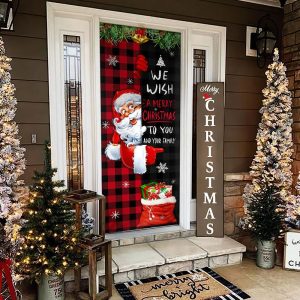 Christmas We Wish You A Merry Christmas To You And Your Family Christmas Outdoor Decoration Unique Gifts Doorcover 3