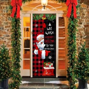 Christmas We Wish You A Merry Christmas To You And Your Family Christmas Outdoor Decoration Unique Gifts Doorcover 4
