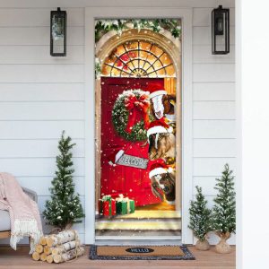 Christmas With My Herd Goat Cattle Farmer Door Cover Door Christmas Cover Christmas Outdoor Decoration 7