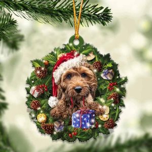 Cockapoo And Christmas Ornament – Acrylic Dog Ornament – Gifts For Dog Lovers